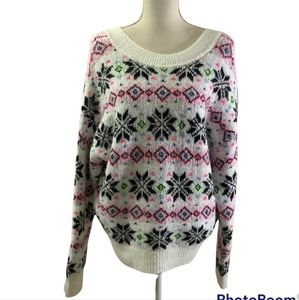 PINK Victoria's Secret Chunky Knit Cropped Reversible Sweater